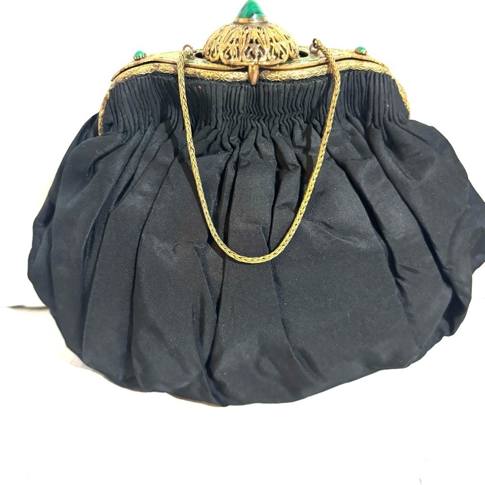 Anton meritz vintage Elegant Black Evening handle  Bag